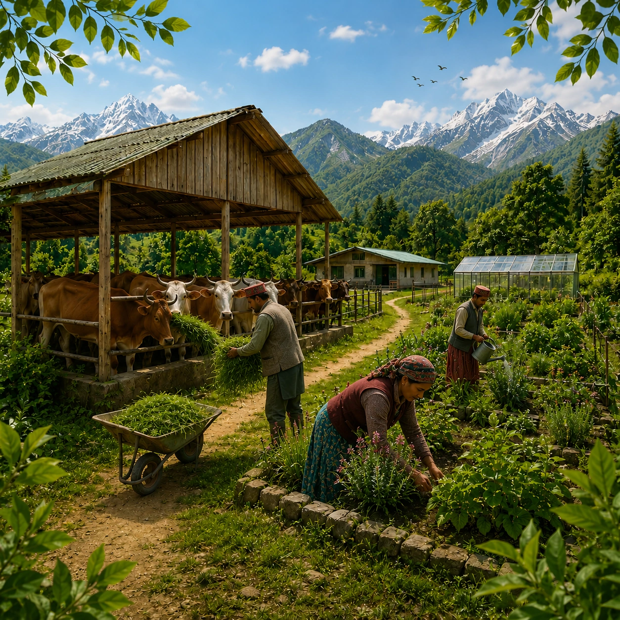 Gaushala and medicinal farm